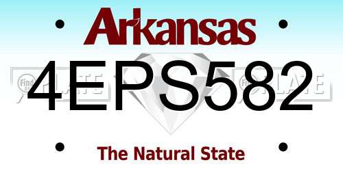 4EPS582 Arkansas License Plate