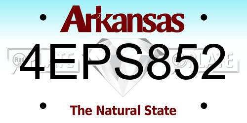 4EPS852 Arkansas License Plate