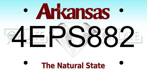 4EPS882 Arkansas License Plate