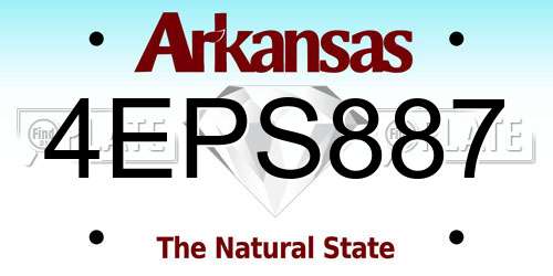 4EPS887 Arkansas License Plate