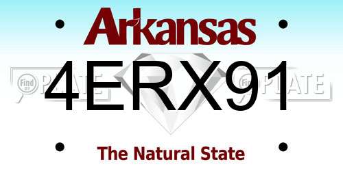 4ERX91 Arkansas License Plate