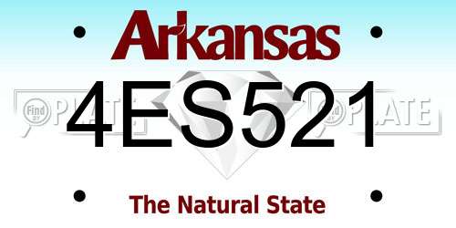 4ES521 Arkansas License Plate