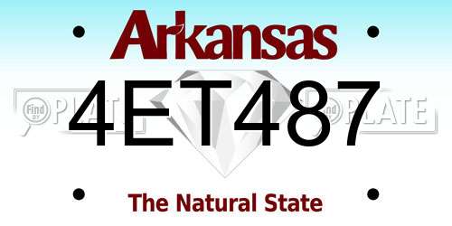 4ET487 Arkansas License Plate