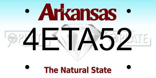 4ETA52 Arkansas License Plate