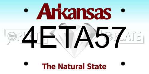 4ETA57 Arkansas License Plate