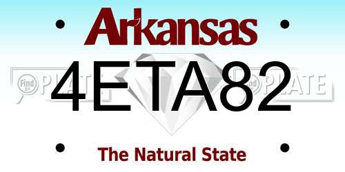 4ETA82 Arkansas License Plate