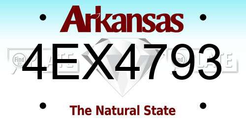 4EX4793 Arkansas License Plate