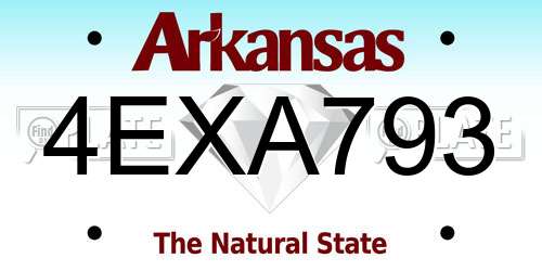 4EXA793 Arkansas License Plate