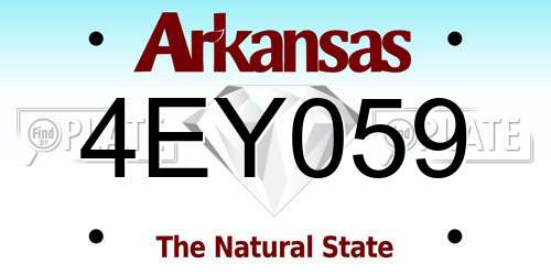 4EY059 Arkansas License Plate