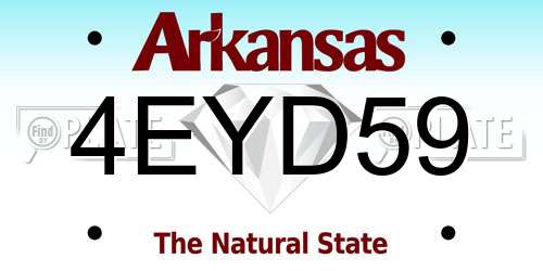 4EYD59 Arkansas License Plate