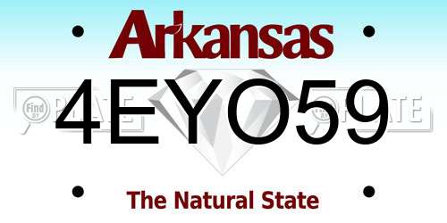 4EYO59 Arkansas License Plate