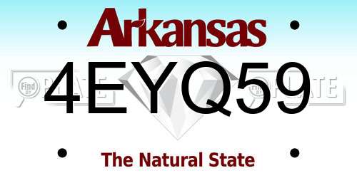 4EYQ59 Arkansas License Plate