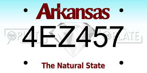 4EZ457 Arkansas License Plate