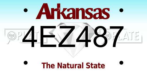 4EZ487 Arkansas License Plate