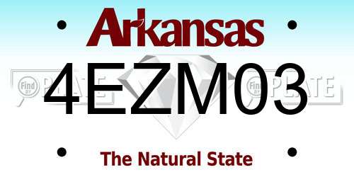 4EZM03 Arkansas License Plate