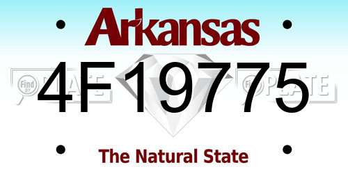 4F19775 Arkansas License Plate