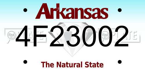 4F23002 Arkansas License Plate