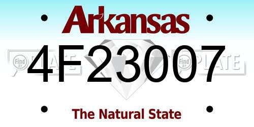 4F23007 Arkansas License Plate
