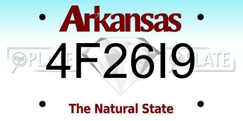 4F26I9 Arkansas License Plate