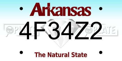 4F34Z2 Arkansas License Plate