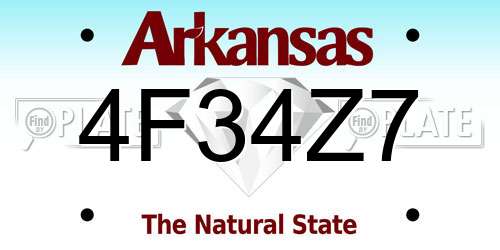 4F34Z7 Arkansas License Plate