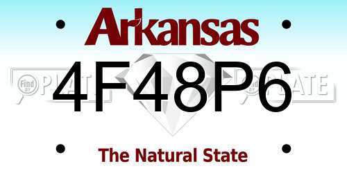 4F48P6 Arkansas License Plate