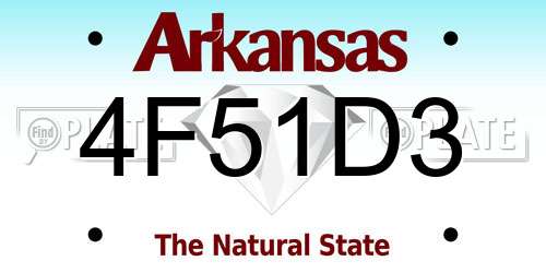 4F51D3 Arkansas License Plate