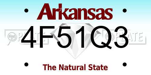 4F51Q3 Arkansas License Plate