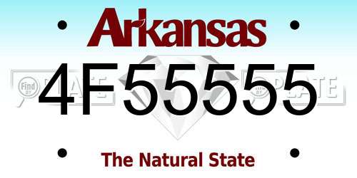 4F55555 Arkansas License Plate