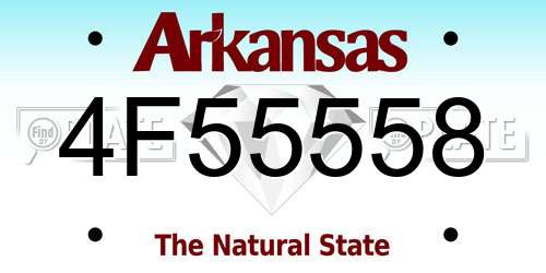 4F55558 Arkansas License Plate