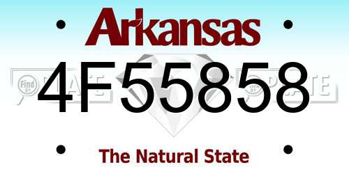 4F55858 Arkansas License Plate