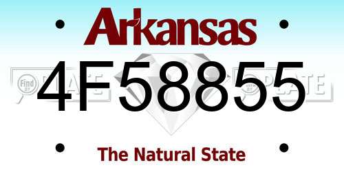 4F58855 Arkansas License Plate