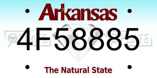 4F58885 Arkansas License Plate