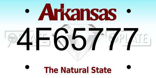 4F65777 Arkansas License Plate