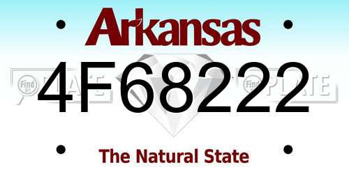4F68222 Arkansas License Plate