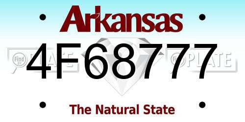 4F68777 Arkansas License Plate