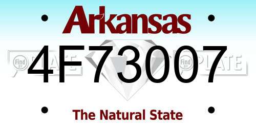 4F73007 Arkansas License Plate