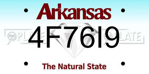 4F76I9 Arkansas License Plate