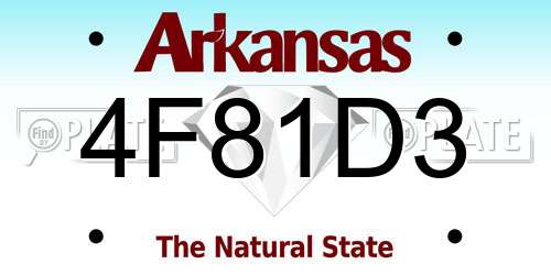 4F81D3 Arkansas License Plate