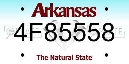 4F85558 Arkansas License Plate