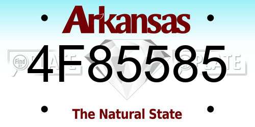 4F85585 Arkansas License Plate