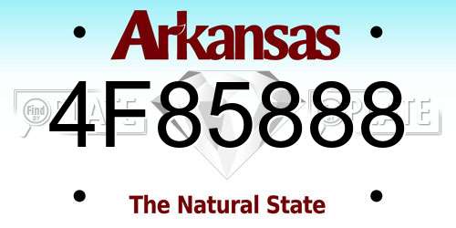4F85888 Arkansas License Plate