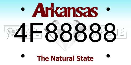 4F88888 Arkansas License Plate
