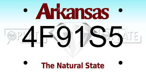 4F91S5 Arkansas License Plate