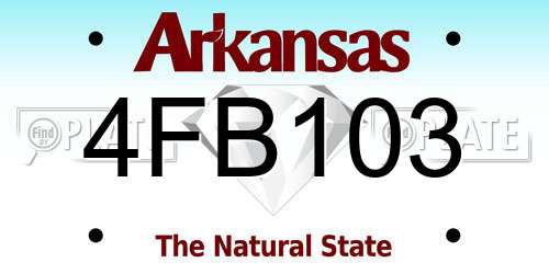 4FB103 Arkansas License Plate