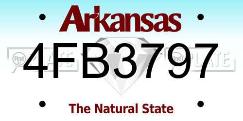 4FB3797 Arkansas License Plate