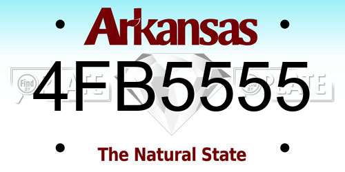 4FB5555 Arkansas License Plate