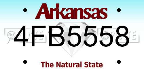 4FB5558 Arkansas License Plate