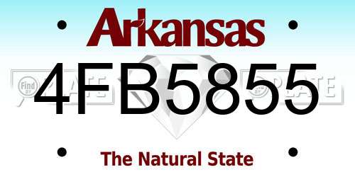 4FB5855 Arkansas License Plate