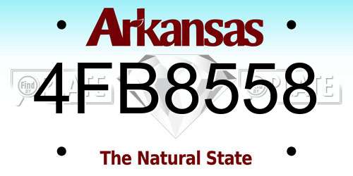 4FB8558 Arkansas License Plate
